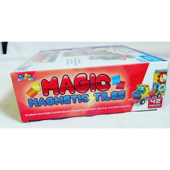 STEM Learning-Magic Magnetic, 42 Pc Tiles,  Ages 3+, Kids Building Toy NEW - Picture 10 of 11